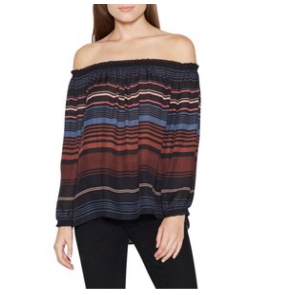 Joie bamboo printed off the shoulder silk blouse